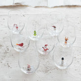 Holiday Baubles Stemless Wine Glass